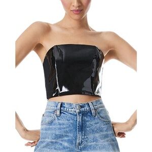 alice + olivia Ceresi Latex Bandeau Top Size 0 NWOT